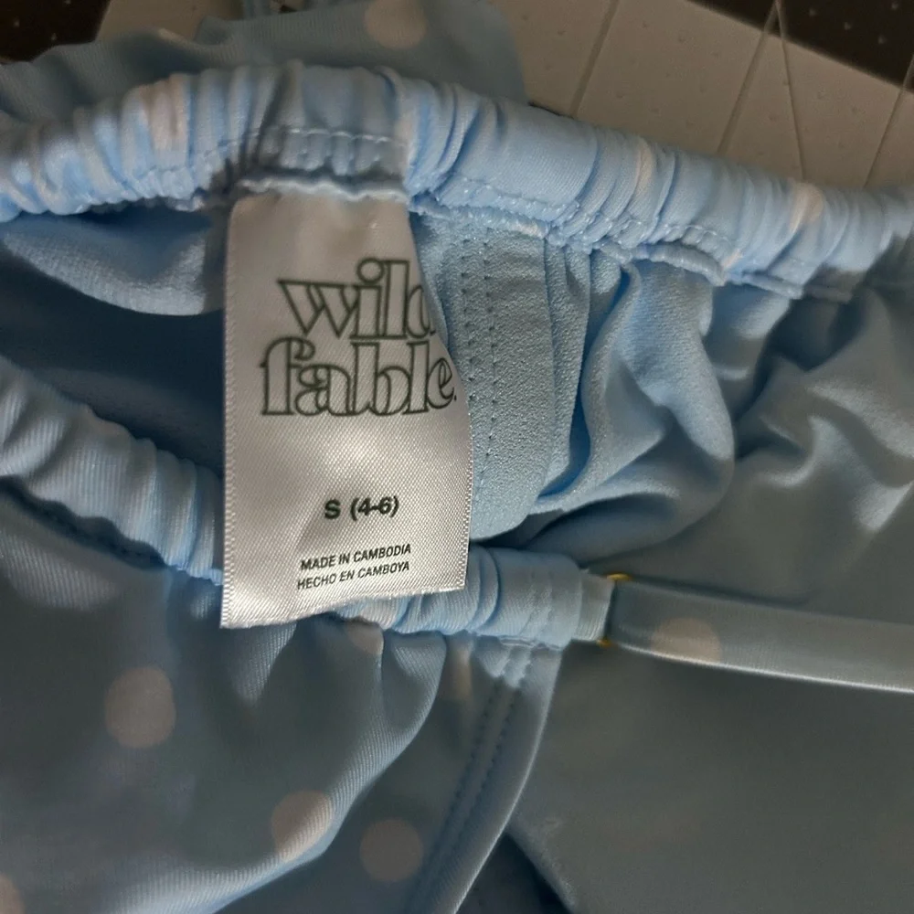 Wild Fable Sky Blue Polka Dot Kids One Piece